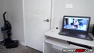 stepmom catches stepson stroking his cock then sucks him off hard
