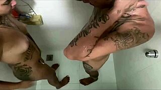 ana miller and friend share steamy two-person bath session