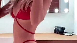 Boutinela Red Bikini Tease Compilation Up Close