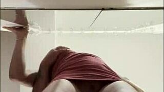 hey wife, you danced too wild at the club - time to punish that muscular body with fingering