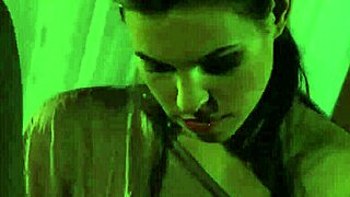 voyeur spies furious slave pussy rubs before mistress strapon pounds in threesome