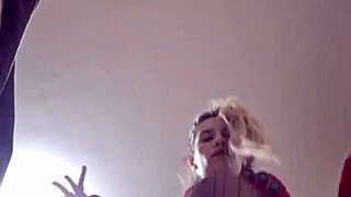 hot teen elza kom gags on dildo in lingerie with braces and heels