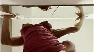 hey wife, you danced too wild at the club - time to punish that muscular body with fingering