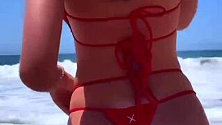 Boutinela Red Bikini Tease Compilation Up Close