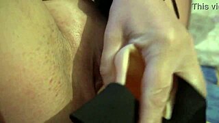 that hot russian milf oils up locks herself in handcuffs then rams dildo deep