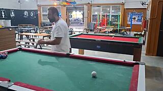 damn she lost the pool game but won my cock slamming her wet bush