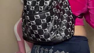 Hot schoolgirl 😈 teases older daddy till he cums on her tight shaved pussy