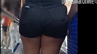 Spying Hot Blonde Bombshell Shopping at Market Voyeur Style