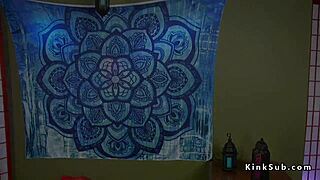 Hey lesbian slave, feel this huge toy stretch your bound ass wide?