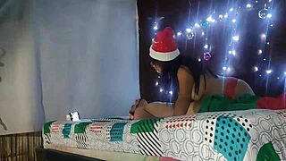 spartan bearded arab sneaks christmas sex with sexy stepmom while husband is away