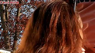 mature candi annie milks cock outdoors then swallows every drop fresh