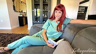 Naughty Latina Nurse Friend Learns English via Hard Pussy Fucking and Creampie