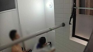 voyeur catches spanish teacher fucking lover in bathroom doggystyle