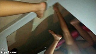 Latina wife rides tall friend amazon style