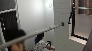 voyeur catches spanish teacher fucking lover in bathroom doggystyle