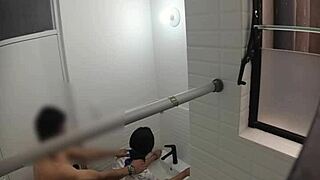 voyeur catches spanish teacher fucking lover in bathroom doggystyle
