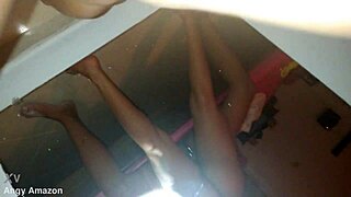 Latina wife rides tall friend amazon style