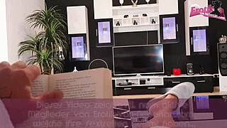 hey check this naughty german milf maid seducing the boss bareback creampie finish!