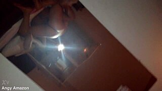 Latina wife rides tall friend amazon style