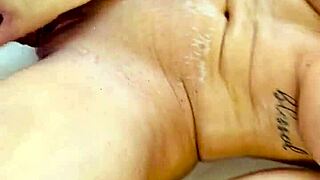Savanah Storm Plunges Glass Dildo Deep In Milf Pussy By Pool As Big Tits Jiggle In Tub