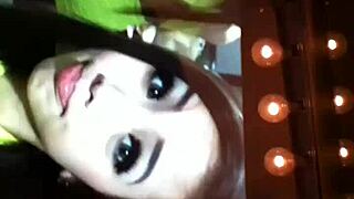 sexy asian babe receives cum tribute all over