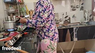 stepmom sneaks me into kitchen for pussy fuck while stepdad sleeps nearby