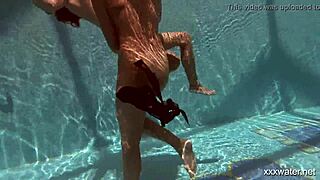 serbian and russian lesbos get wet underwater in tight showers