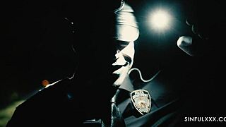 is there any problem officer? halloween milf luvs big black cock at work
