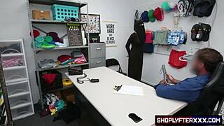 shoplyfter officer justin magnum busts delilah day stealing underwear under hijab in back room