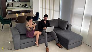 Luna Vitaler fucks friend's muscular American stepdad ending in hot creampie Max Cartel