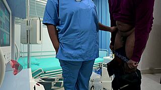 indian nurse tempts patient with playful hospital touches