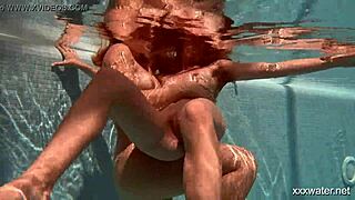serbian and russian lesbos get wet underwater in tight showers
