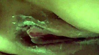 blonde bbw wife masturbates her fat pussy solo with monster cock toy