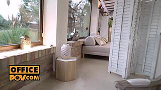 POV: Horny Slut Wife Tiffany Rousso Fucks Two Dicks at Office