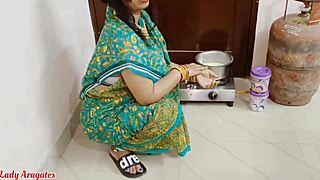 early morning i bend my asian maid over kitchen counter for big cock doggystyle while she preps chicken.