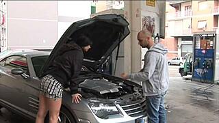 Gas Station Big Cock Suck Turns into Pussy Destruction Ride