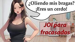 jerk off loser you're just the janitor caught sniffing my panties... obey my spanish femdom commands