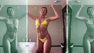 college babe madisyn huntt twerks bikini cameltoe with nipslip downblouse