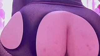 GOTH CHICK RIDES HUGE DILDO SQUIRTING ALL OVER FLOOR CURVY HAIRY PUSSY GUSHING! 😈💦🔥