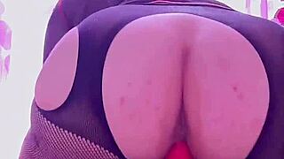 GOTH CHICK RIDES HUGE DILDO SQUIRTING ALL OVER FLOOR CURVY HAIRY PUSSY GUSHING! 😈💦🔥