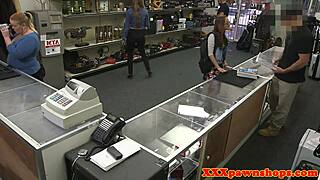 Spex Beauty RIDES Pawnbroker's BIG COCK In Hidden POV