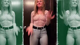 college babe madisyn huntt twerks bikini cameltoe with nipslip downblouse