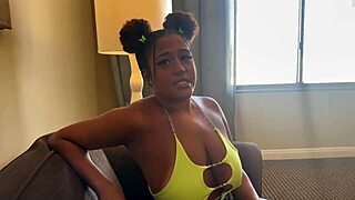 I'm cheating on my boyfriend, phone in hand, while his best friend creampies my ebony ass