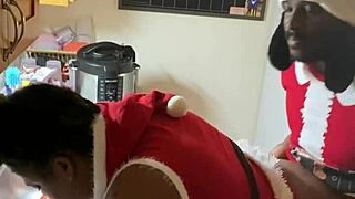 mrs claus slurps santa's huge bbc quick
