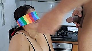 wow big titted stepmom delivers sloppy delicious blowjob on huge cock!