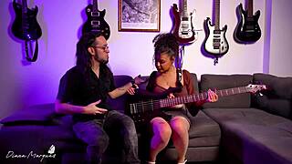 naughty latina student in skirt seduces music teacher for bareback pussy riding