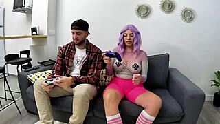 Pamela Mendoza Gulps Gamer Boy's Huge Cock!