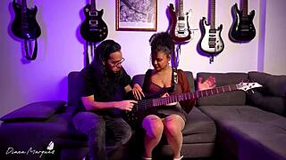 naughty latina student in skirt seduces music teacher for bareback pussy riding