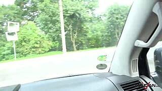 i'm picked up blondie moaning loud riding doggy in public car backseat