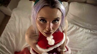 stepdaughter's revealing new years costume gets punishment pounding